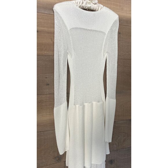 PROENZA SCHOULER Anita Dress in off white Knit Sheer Mesh SIZE M - Picture 8 of 11